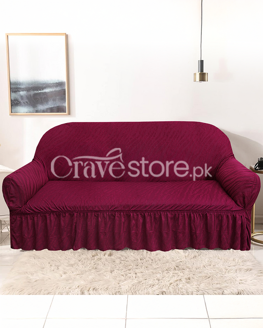 Zebra Sofa Cover Maroon
