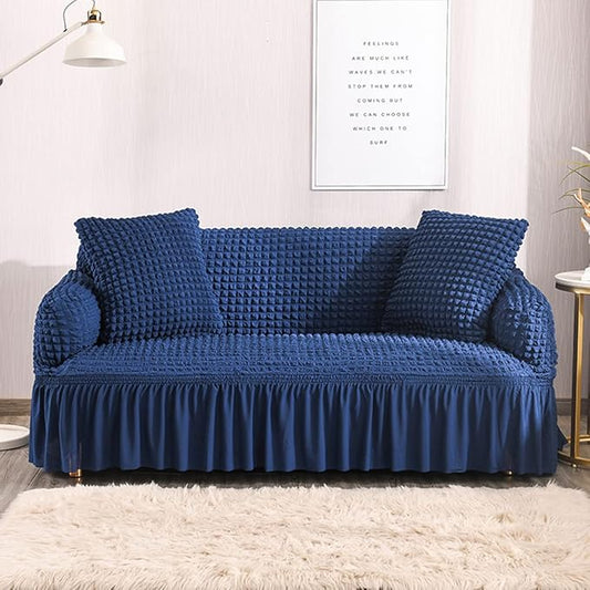 Turkish Style Bubble Sofa Cover Navy