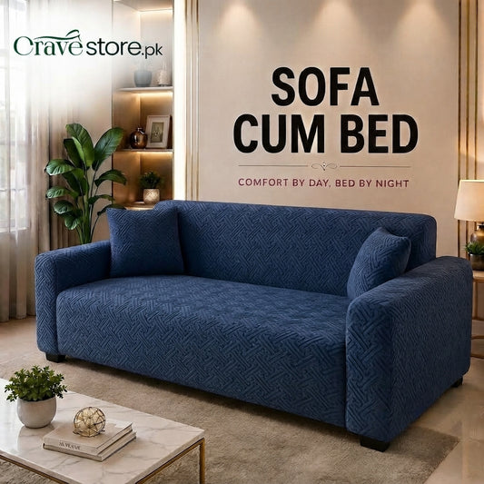 China Mazed Sofa Cum Bed Cover Navy Blue