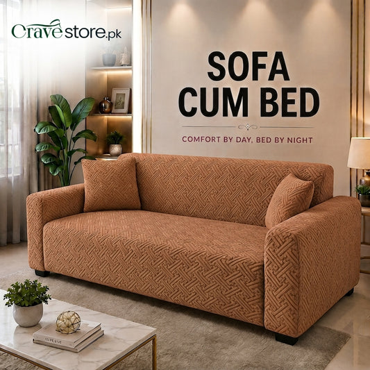 China Mazed Sofa Cum Bed Cover Rust