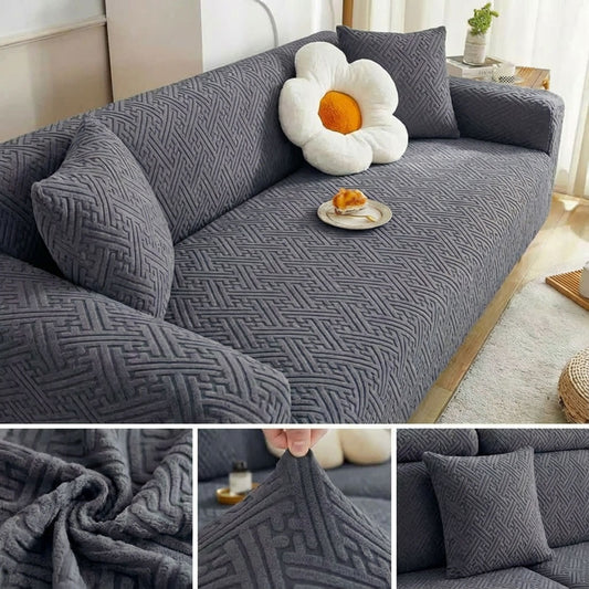 China Mazed Sofa Cover Gray – Stretchable Fitted Sofa Cover