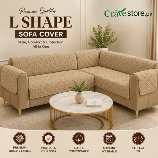 L Shape Ultrasonic Quilted Sofa Covers Skin