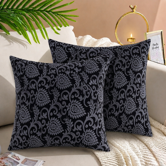 Luxury Embossed Jacquard Cushion Cover 16x16 sofa cushion cover with embossed design and hidden zipper.