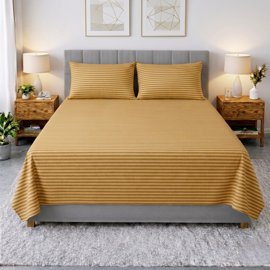 Chikoo Flat Bedsheet King Size with Pillow Covers Pakistan