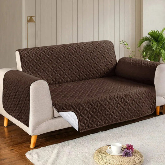 Ultrasonic Quilted Sofa Covers Chocolate Brown