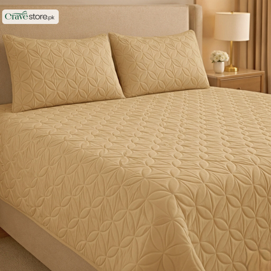 Ultrasonic Quilted Skin King Bedspread 1 Bedspread 2 Pillow Covers