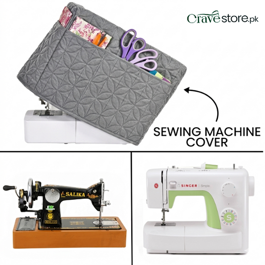 Grey ultrasonic quilted sewing machine cover dust proof with durable fabric and perfect fit size 22x14x10 inches