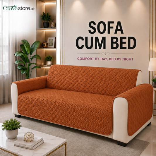 Ultrasonic Quilted Sofa Cum Bed Covers Copper