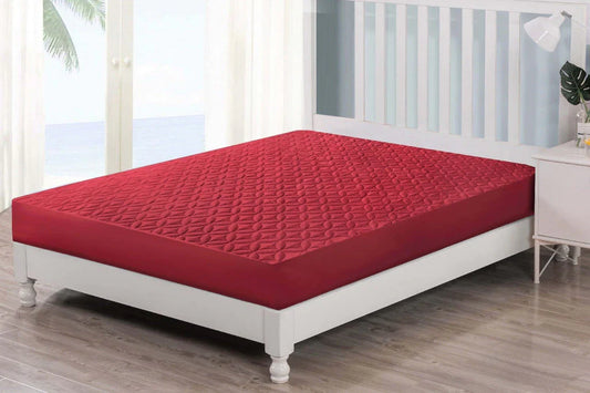 King Ultrasonic Microfiber Waterproof Mattress Protector Maroon