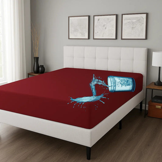 King Waterproof Mattress Cover Maroon