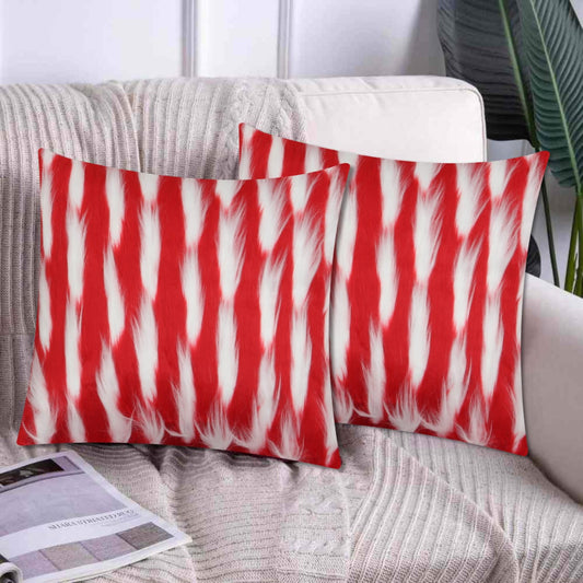Bird Feather Cushion Cover Red