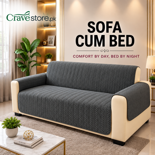 Zigzag Ultrasonic Quilted Sofa Cum Bed Covers Grey