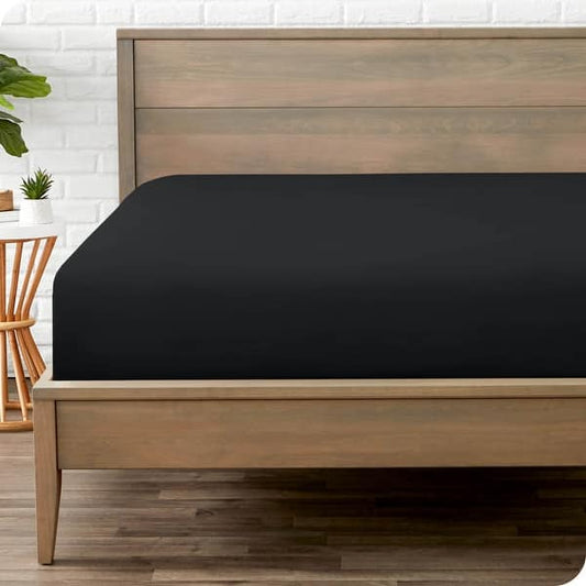 Fitted Jersey Mattress Cover Black