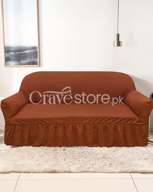 Zebra Sofa Cover Copper Brown