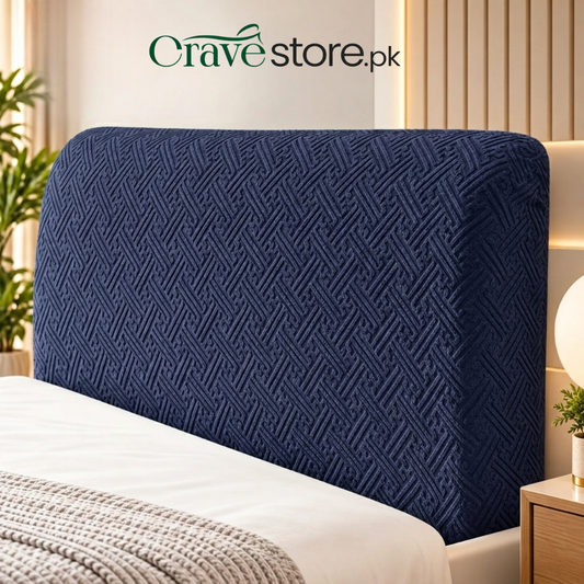 China Mazed Bed Headboard Cover Navy Blue