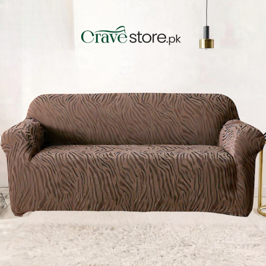 Fitted Zebra Sofa Cover Mouse Skin