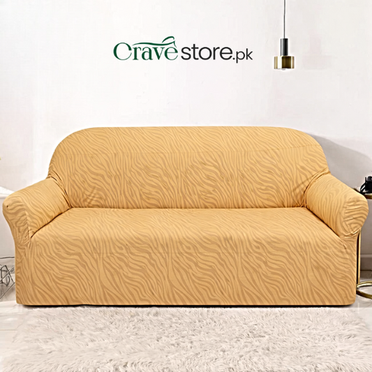 Fitted Zebra Sofa Cover Skin Golden