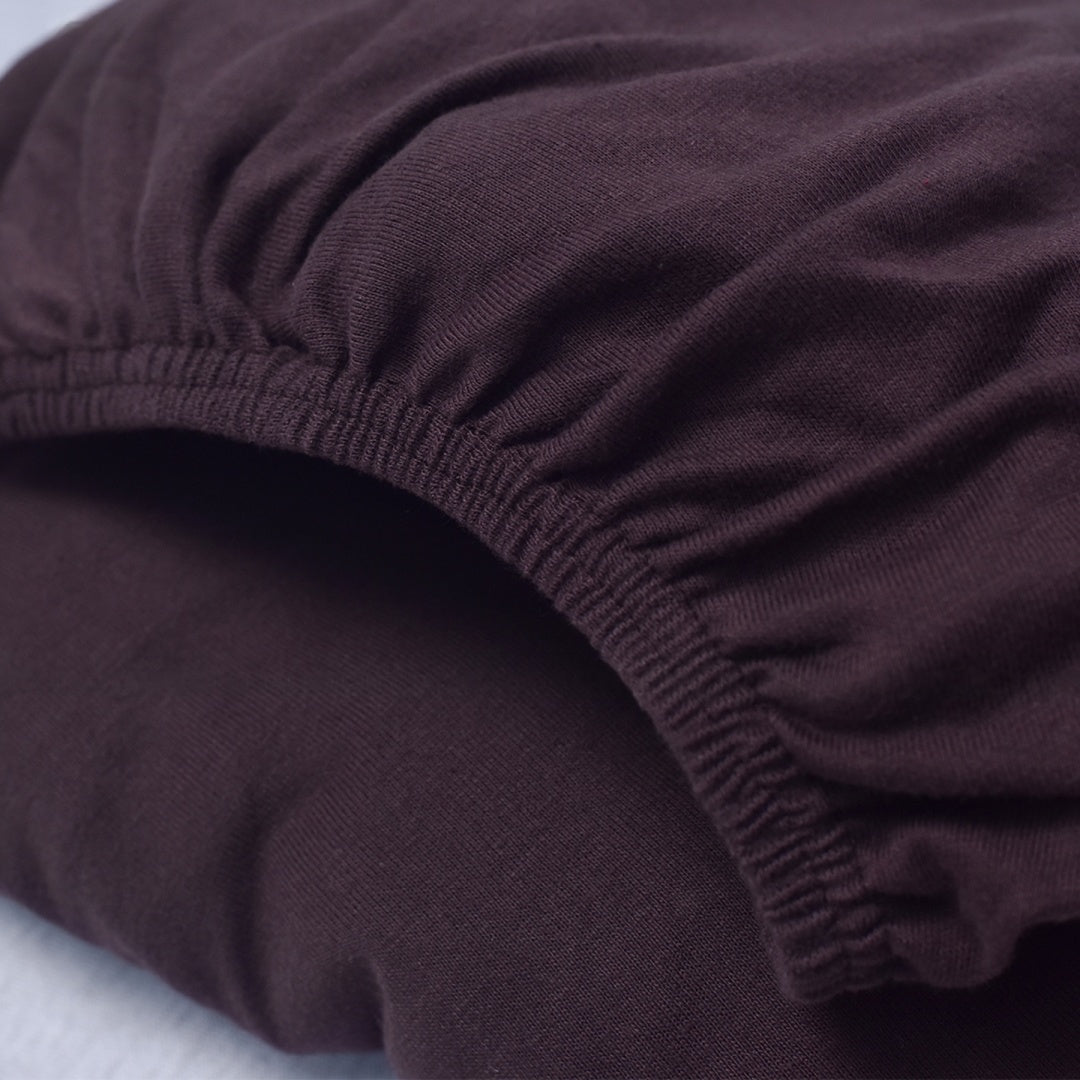 L Shape Fitted Lycra Jersey Sofa Cover Brown