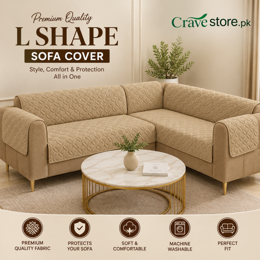 L Shape Ultrasonic Quilted Sofa Covers Skin