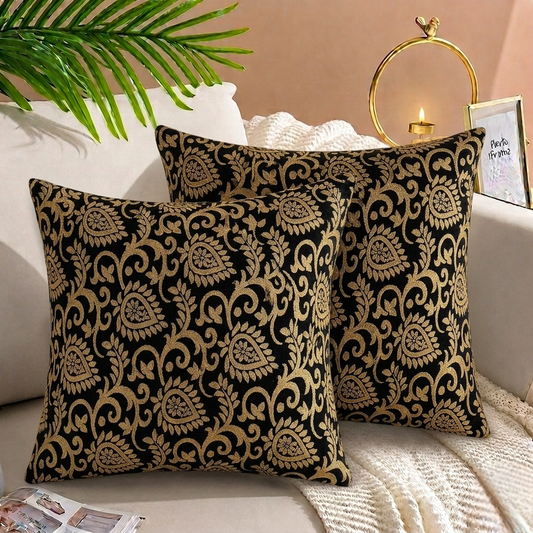 Luxury Embossed Jacquard Cushion Cover Skin 16x16 sofa cushion cover with embossed design and hidden zipper.