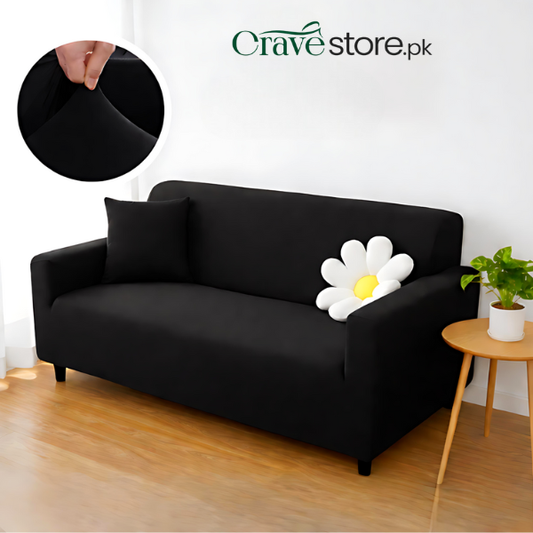 Lycra Jersey Sofa Cover Black