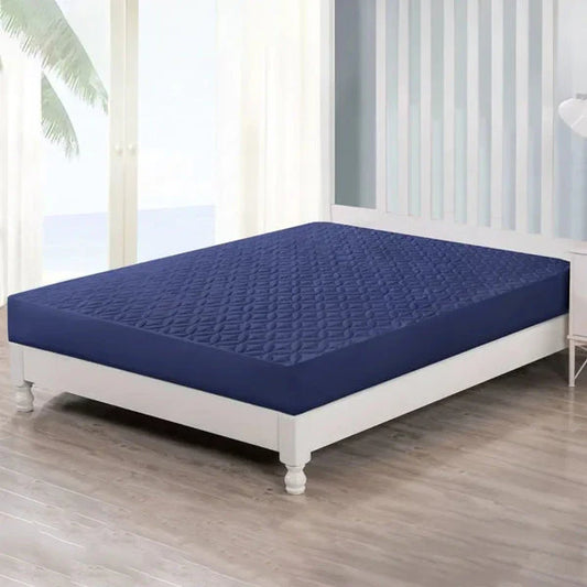 King Ultrasonic Microfiber Waterproof Mattress Protector Navy