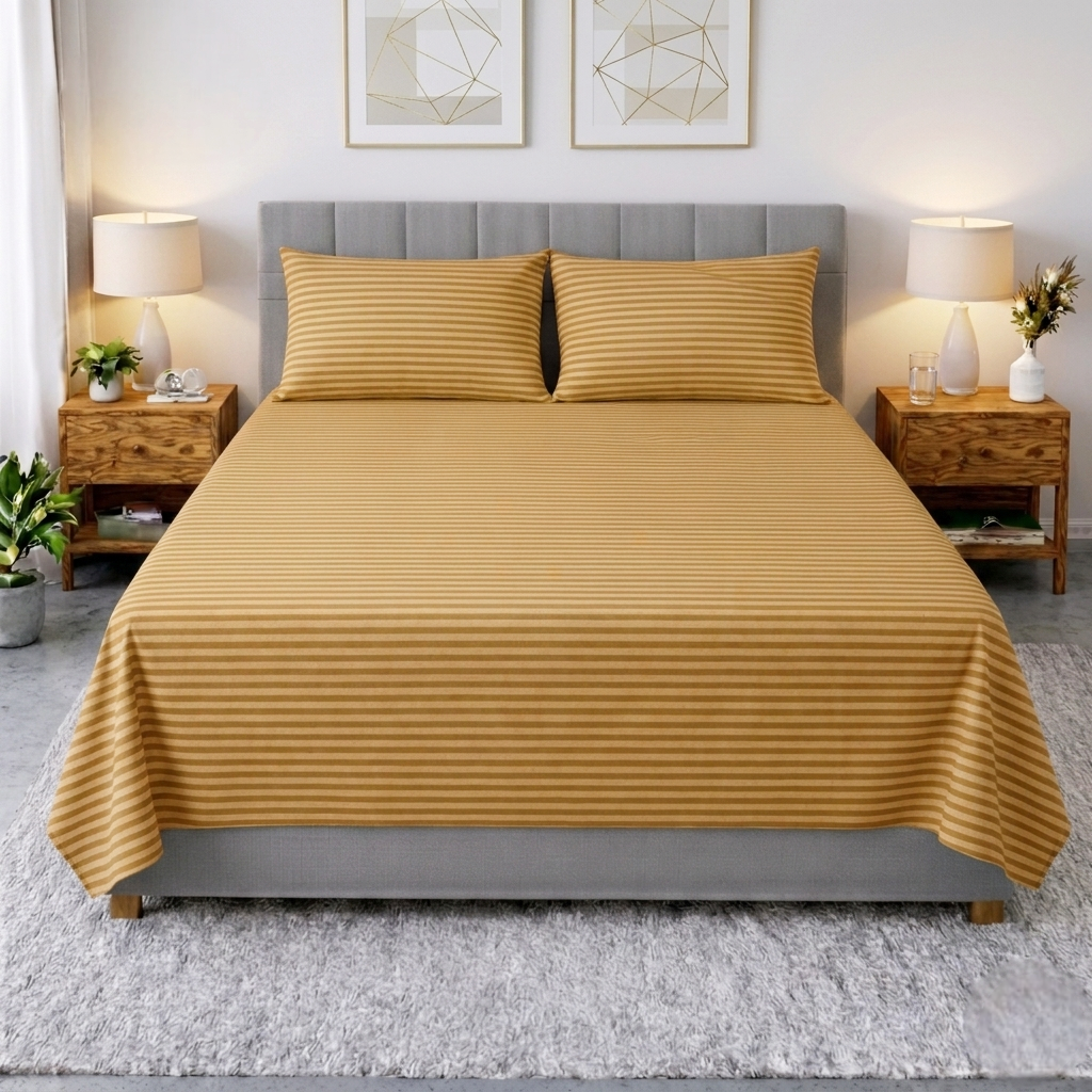 Chikoo Flat Bedsheet King Size with Pillow Covers Pakistan