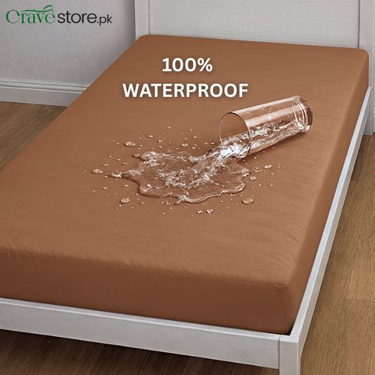 Single Waterproof Mattress Cover Brown