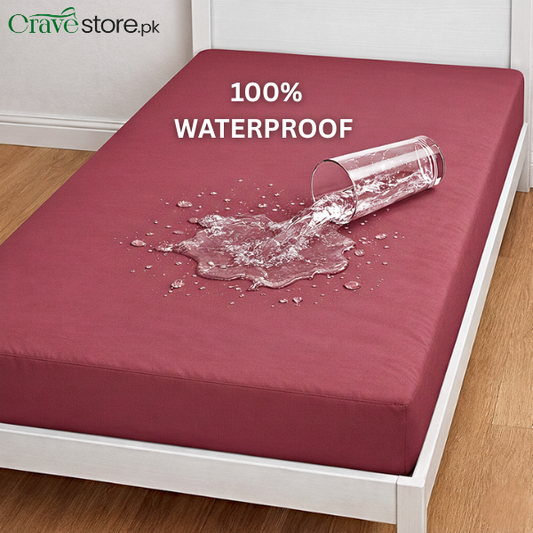 Single Waterproof Mattress Cover Mahroon
