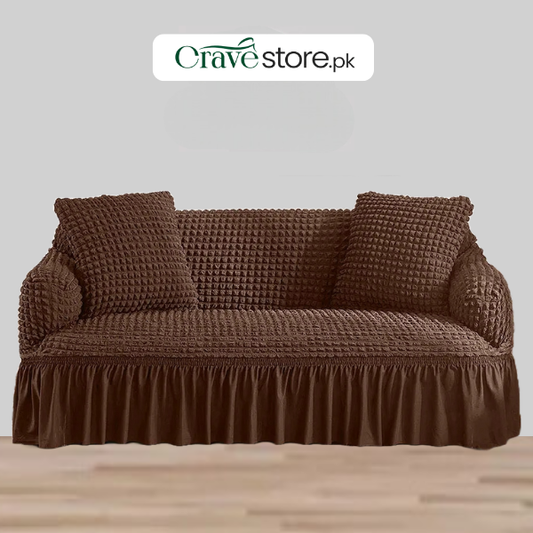 Turkish Style Bubble Sofa Cover Chocolate Brown