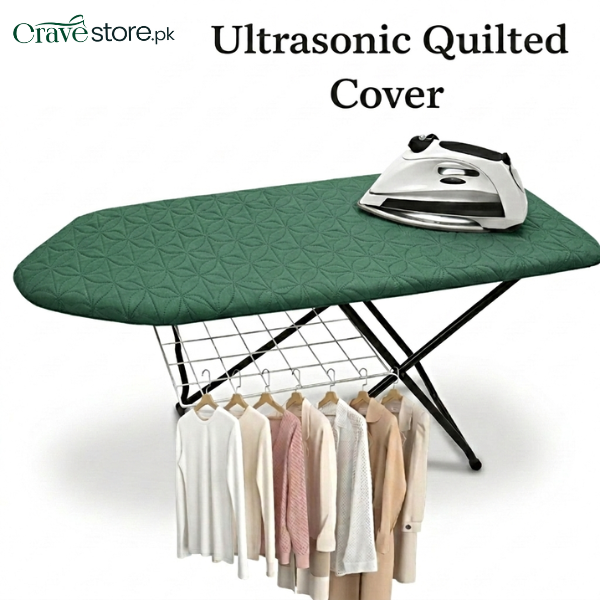 Green ultrasonic quilted iron board cover customized dust proof cover for ironing board protection