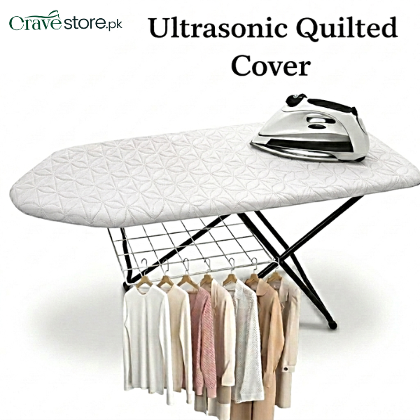 White ultrasonic quilted iron board cover customized dust proof cover for ironing board protection