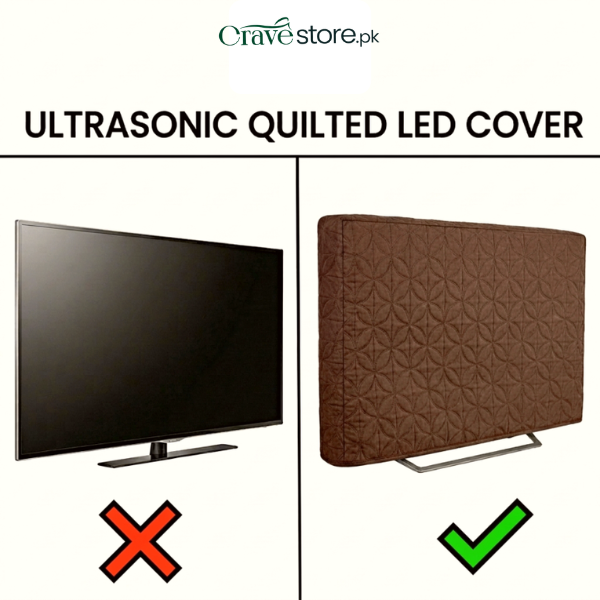 Chocolate Brown Ultrasonic Quilted LED TV Cover, dust proof universal TV cover