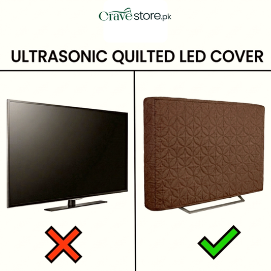 Chocolate Brown Ultrasonic Quilted LED TV Cover, dust proof universal TV cover