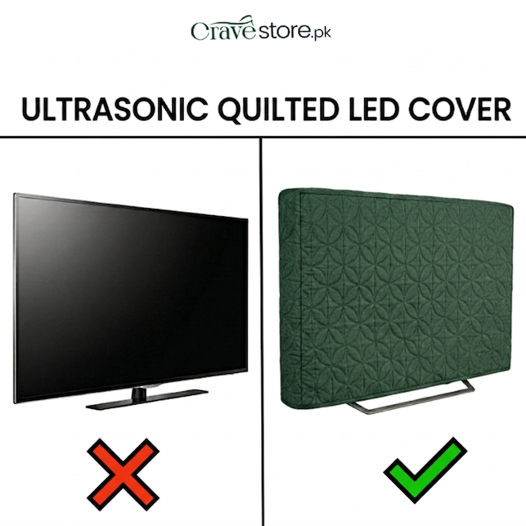 Green Ultrasonic Quilted LED TV Cover, dust proof universal TV cover for screen protection