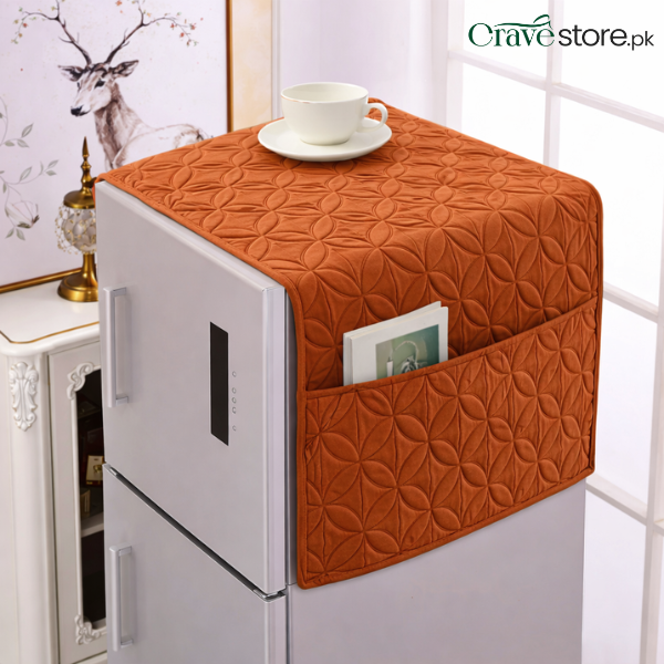 Ultrasonic Quilted Copper Refrigerator Cover With Pockets