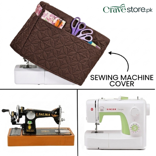 Chocolate brown ultrasonic quilted sewing machine cover dust proof with durable fabric and perfect fit size 22x14x10 inches