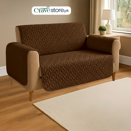 Ultrasonic Quilted Sofa Covers Chocolate Brown