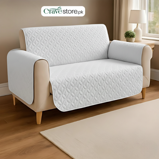 Ultrasonic Quilted Sofa Covers White