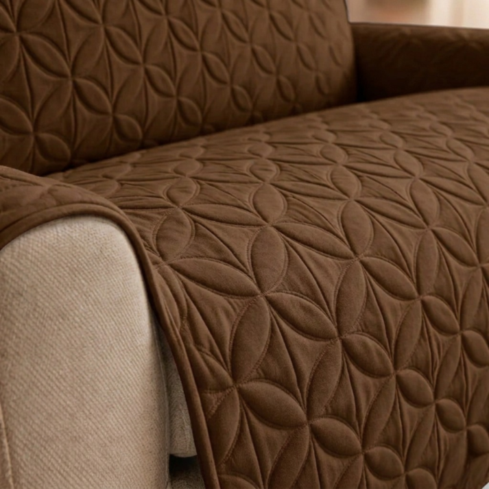 Ultrasonic Quilted Sofa Cum Bed Covers Chocolate Brown