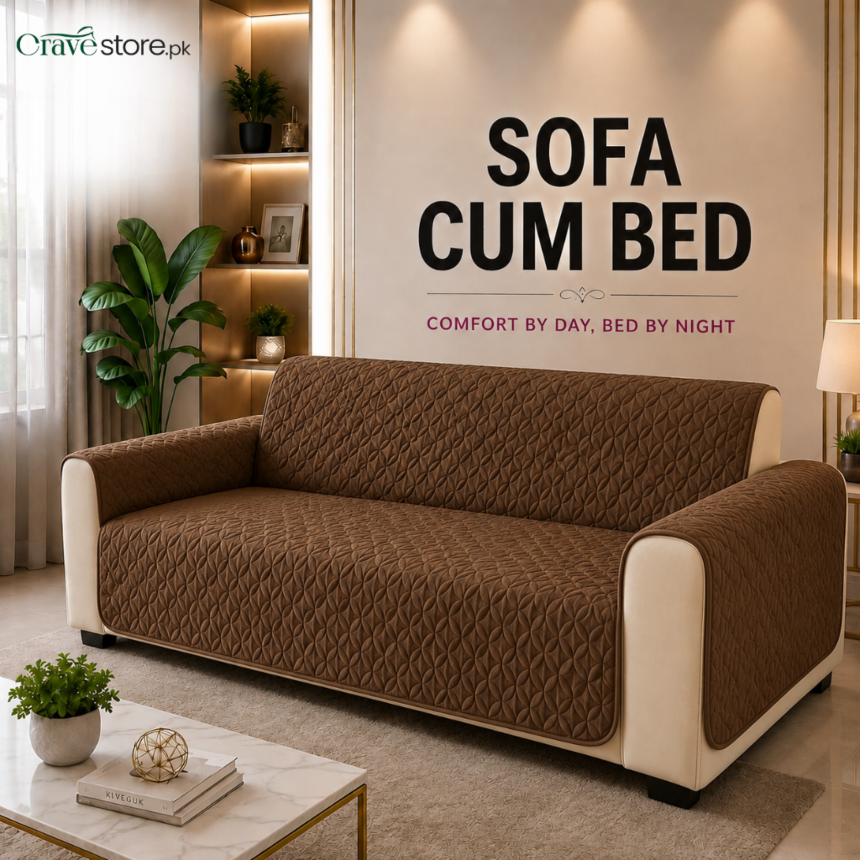 Ultrasonic Quilted Sofa Cum Bed Covers Chocolate Brown