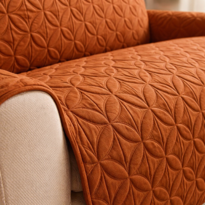 Ultrasonic Quilted Sofa Cum Bed Covers Copper