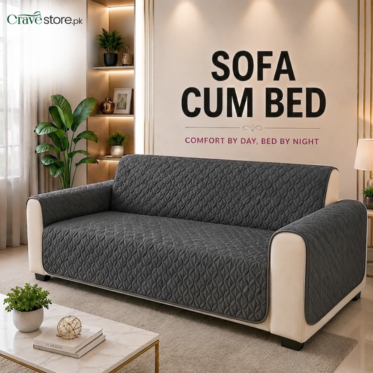 Ultrasonic Quilted Sofa Cum Bed Covers Grey