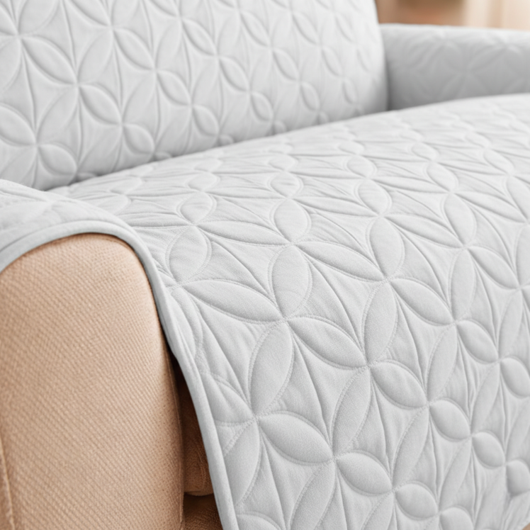 Ultrasonic Quilted Sofa Cum Bed Covers White