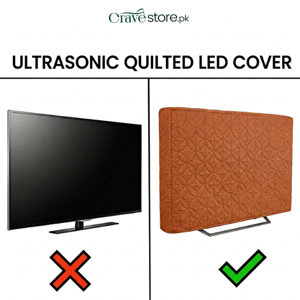 Copper ultrasonic quilted LED TV cover dust proof with soft durable fabric and universal fit design
