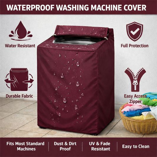 Waterproof Washing Machine Cover Parachute Maroon