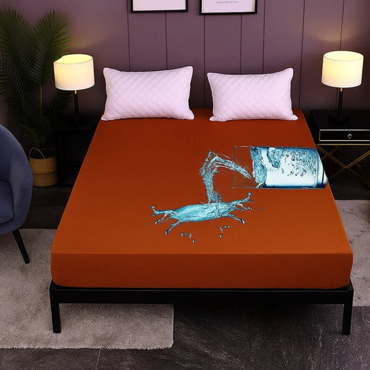 Single Waterproof Mattress Cover Rust