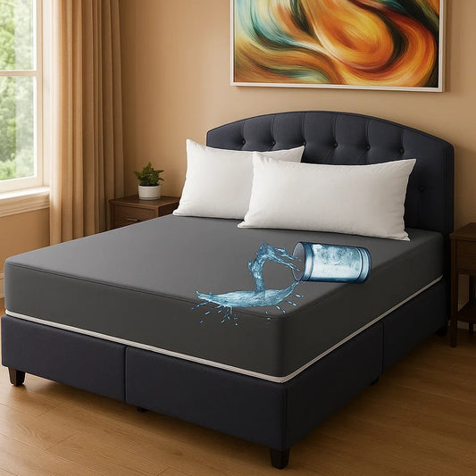 Zipper Waterproof Mattress Cover Gray