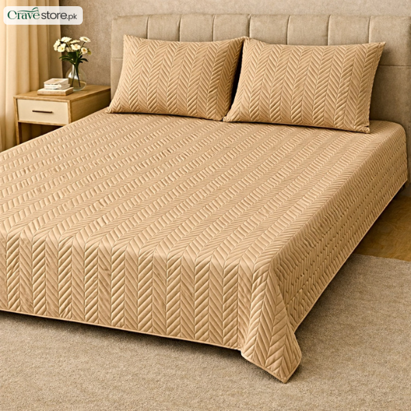 ZigZag Quilted Skin King Bedspread 1 Bedspread 2 Pillow Covers