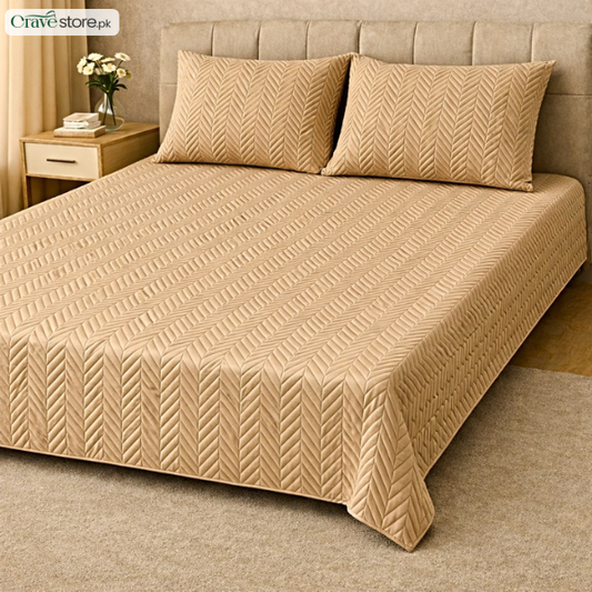 ZigZag Quilted Skin King Bedspread 1 Bedspread 2 Pillow Covers